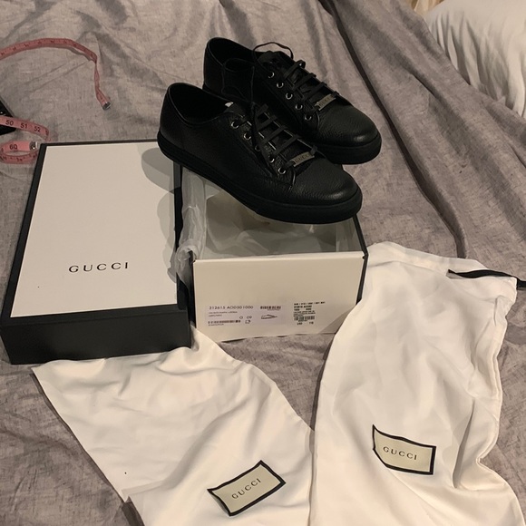 Gucci Shoes Gucci Mens Leather Tennis Shoes New With Tags In